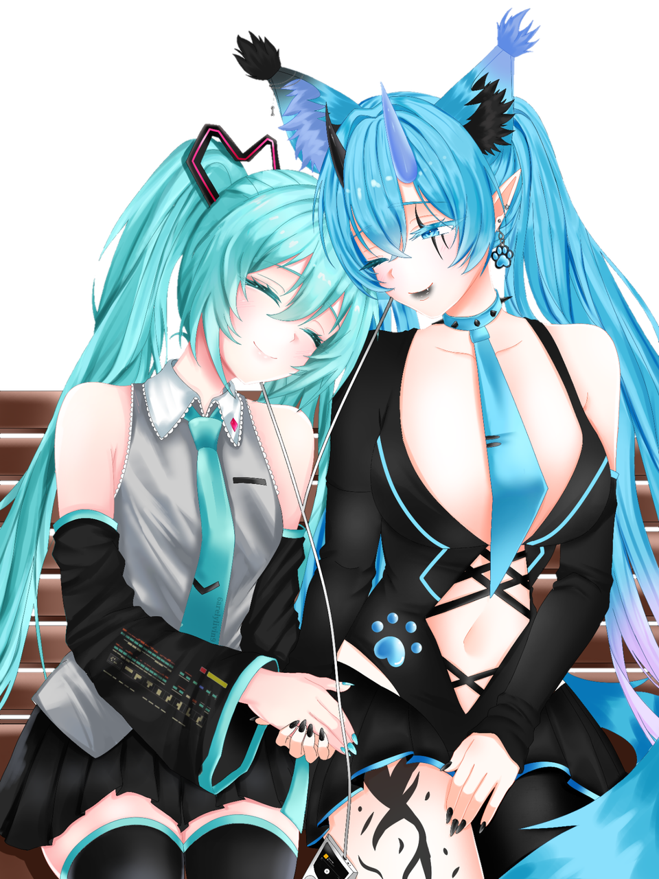 Original character art of Yumeko and Miku